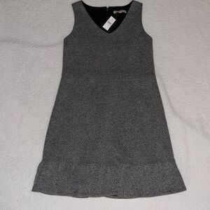 Loft tweed style ruffle shift dress 14 NWT